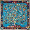 100% Silk Scarf Women Large Shawls Stoles Life Tree Print Square Scarves Echarpe Fashion Foulards Femme Wrap Bandanas 130*130CM 3