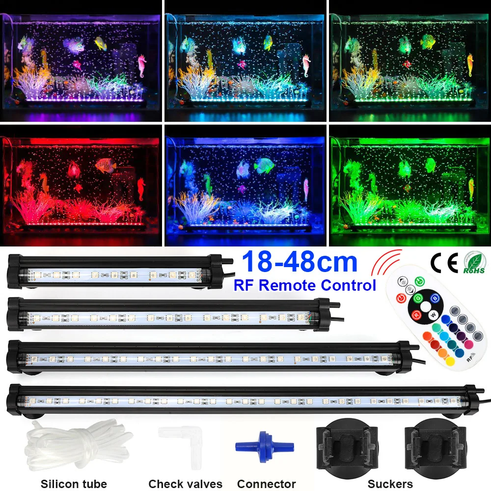 Светодиодный светильник для аквариума EU/US/UK/AU, водонепроницаемый светодиодный освещение для аквариума аквариум подводный пузырь, аквариумный декор, освещение D25