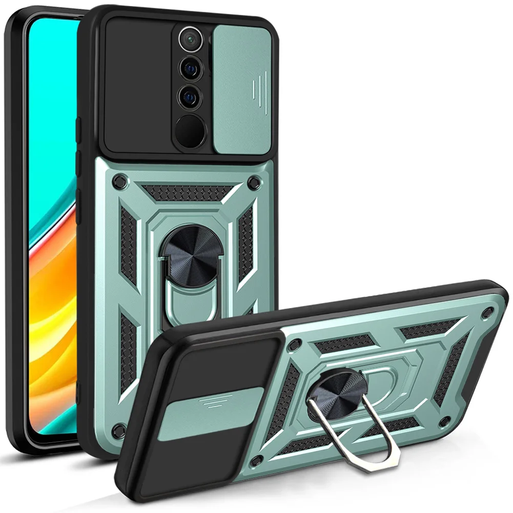 Luxury Shockproof Ring Kickstabnd Protection Armor Phone Case For Xiaomi Redmi Note 9 9S 9T 8 9C 9A 9I Pro Max Power Prime Cover