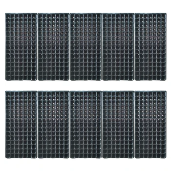 

10Pcs 105 Holes Thicken Nursery Pot Plate Nutrition Bowl Seedling Tray for Succulent Plantings Propagation Germination - Black