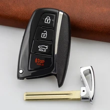 Okeytech substituição auto chave escudo 4 botões apto para hyundai genesis 2013-2015 santa fe equus azera peças de controle remoto