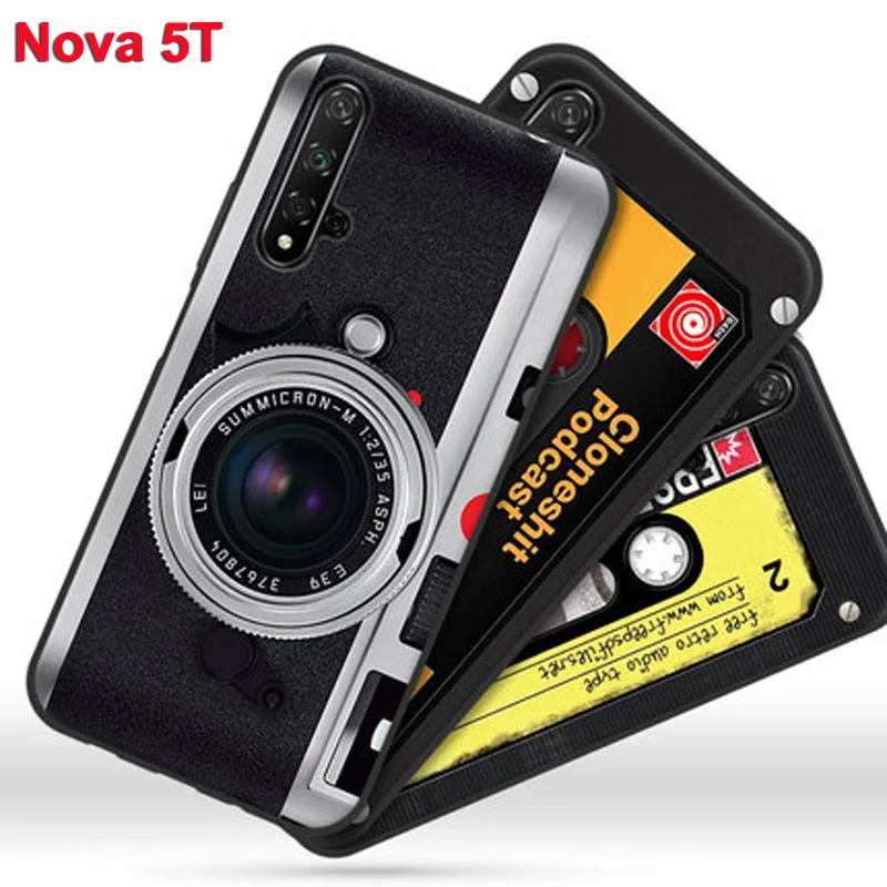 

For Huawei Nova 5T case Nova5T back cover retro Painted soft silicone TPU phone cases For Huawei Nova 5T 5 T case coque
