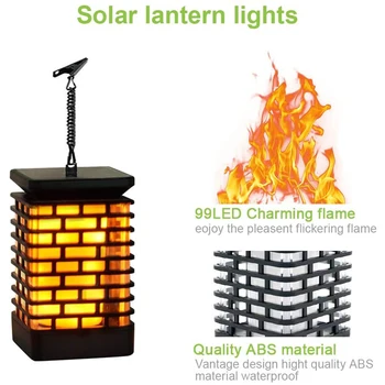 

99LED Solar Lawn Light Landscape Waterproof Flame Light USB Yellow Lighting Tool Solar Power LED Waterproof Easy Installation