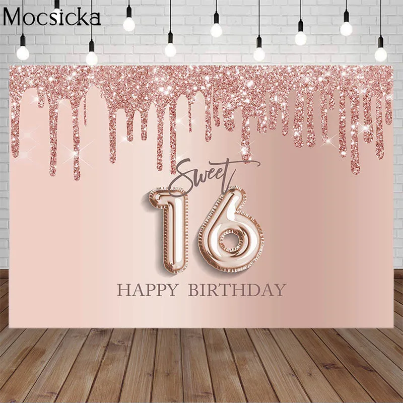 Mocsicka сладкий 16 тема фонов для девочек шестнадцать День Рождения Розовое золото