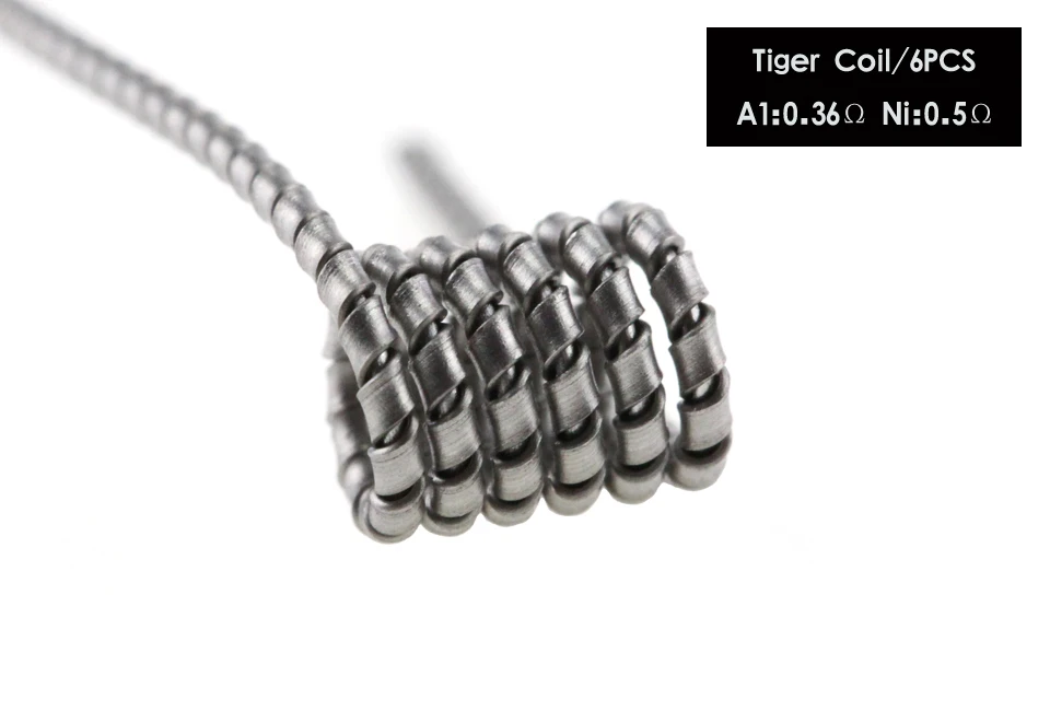 Готовые катушки 8 в 1 Alien Fused Tiger Clapton Coil Mix Twisted Flat Twisted Hive Quad A1 Premade Coils Kit для RDA RTA Atomize