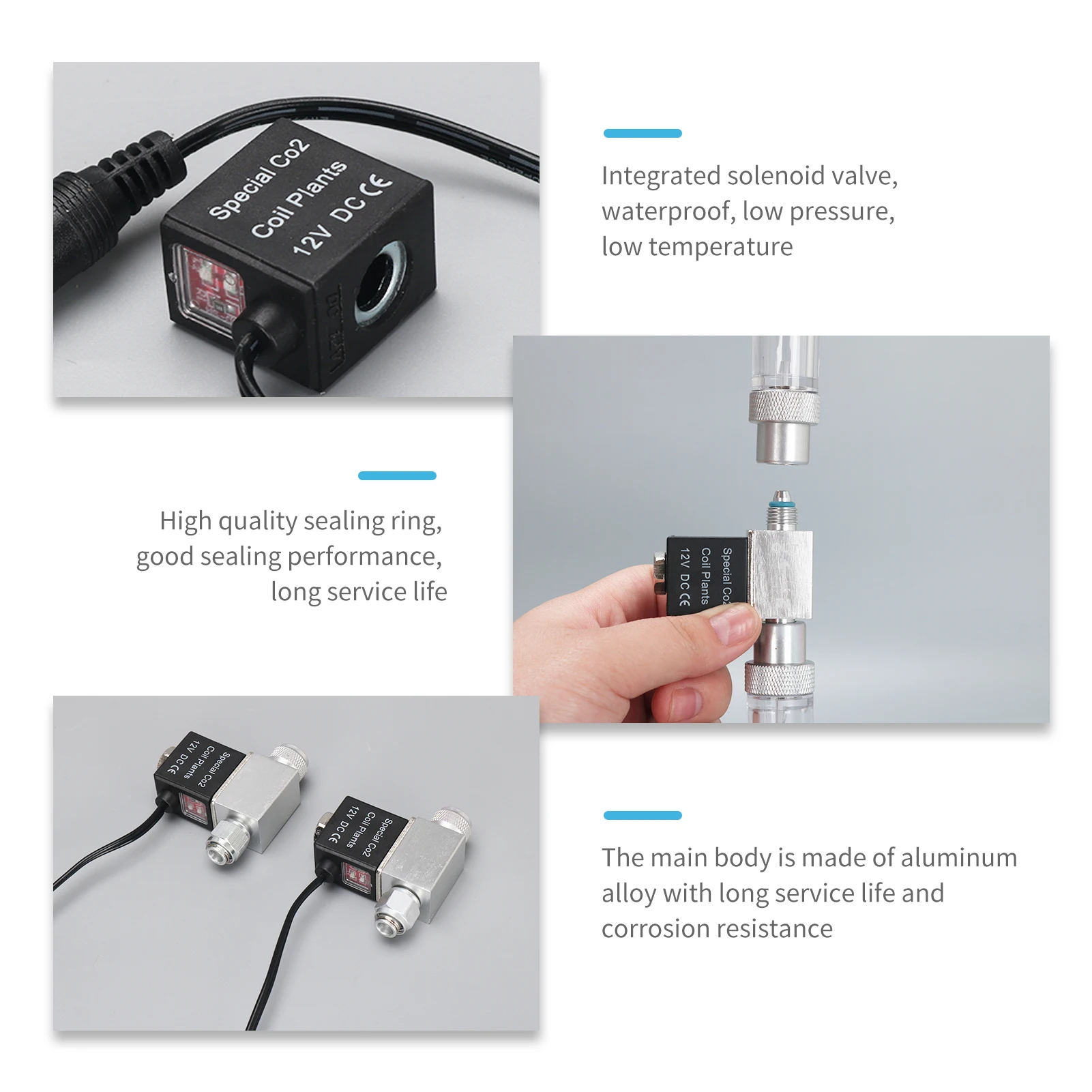Noiseless Aquarium Co2 Solenoid Valve Regulator Dc 110V-220V Low Temperature Co2 Aquarium Fish Tank Electric Magnetic Valve Co2 Regulator Aquarium Co2 Accessories Aquarium Co2 Solenoid Valve