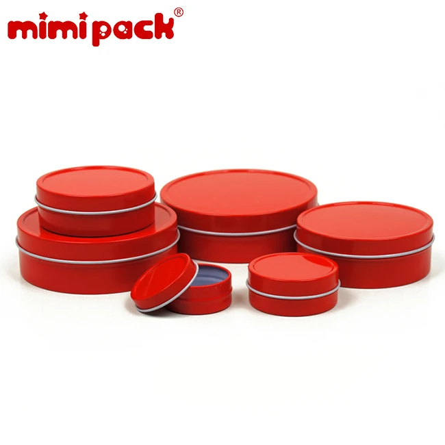 mimipack Set of 24 Metal Sealed Containers Shallow Round Shaped Tinplate Cans Tin Boxes for Candy, Chocolate, Candles