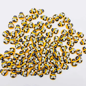 

100PCS/Lot Mini Bee Wooden Ladybug Sponge Self-adhesive Stickers Fridge wall Scrapbooking Easter Decoration Home Wall Decor