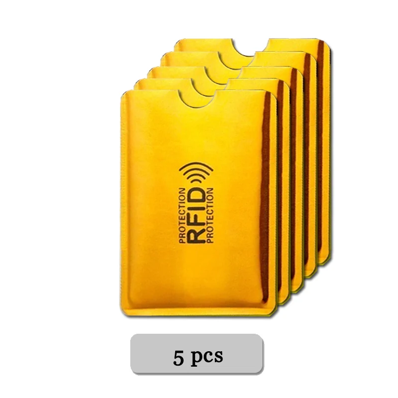 1-20 шт Анти Rfid держатель для карт NFC Блокировка ридер замок Id банк держатель для карт чехол бизнес держатель для карт - Цвет: 5pcs Gold