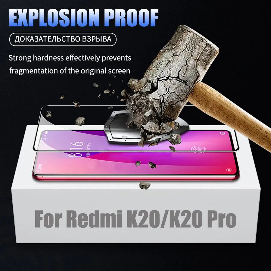 6D полное покрытие для клея из закаленного стекла для Xiaomi mi 9T Pro Red mi K20 Pro Защитная пленка для экрана для красного стекла mi K20 Pro