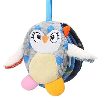 

2019 New 6 Pages Baby Learning Educational Goodnight Books Soft Owl Quite Book Rustle Sound Infant Stroller Hanging Rattle Toys