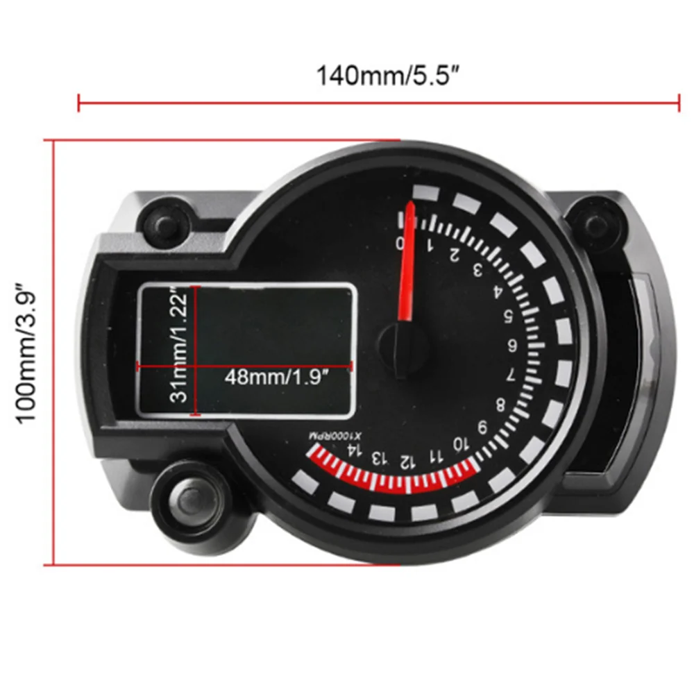 Мотоциклетный измеритель скорости, цифровой светильник, ЖК-дисплей, одометр, тахометр, датчик скорости, регулируемый, 7 цветов, дисплей, измеритель уровня масла, универсальный