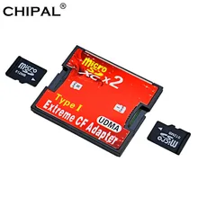 CHIPAL двойной Micro SD SDHC SDXC TF для CF карты адаптер считыватель UDMA MicroSD для экстремального компактного типа вспышки I конвертер кардридер