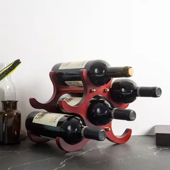 

New Wooden Wine Bottle Holder Organizer Red Wine Rack Kitchen Storage Shelf Rack Restaurant Bar Display Shelf Home Decoration