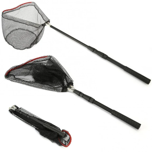 Telescopic Landing Net Fishing Pole Mounts Holder Scoop