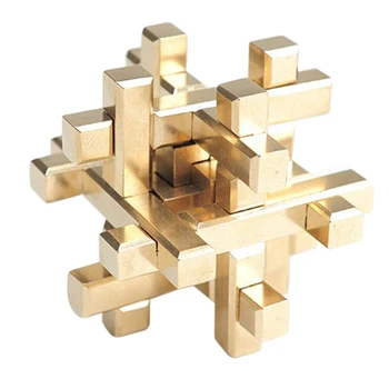 

Children Adults 62 x 62mm Brass Luban Lock Relieve Stress Jigsaw Lock Educational Relief Toy Gift For Birthday
