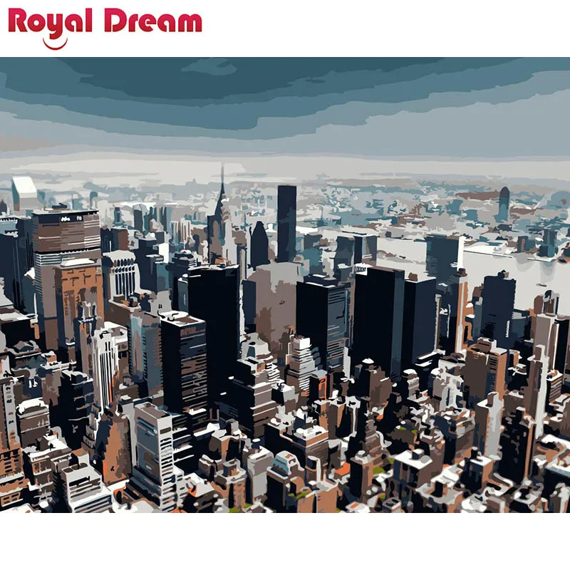 

Tall buildings in New York DIY Painting By Numbers Canvas Painitng Home Wall Art Picture Coloring By Numbers For Home Decor
