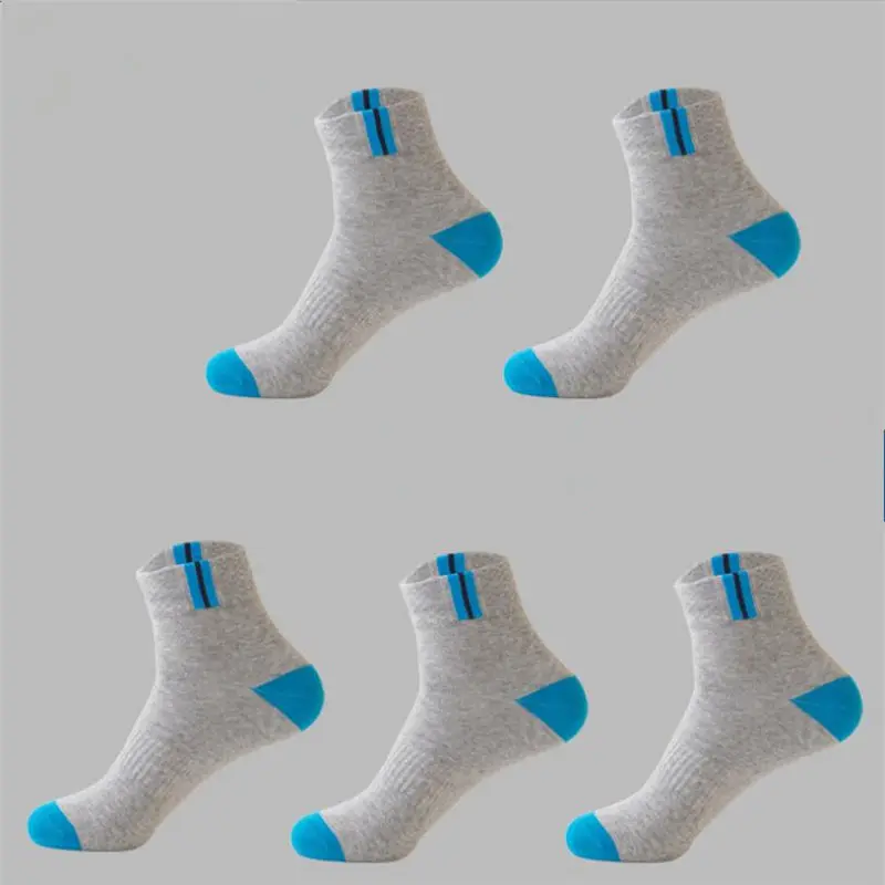 5 Pairs High Quality casual men Business Socks For Men Cotton Brand Sneaker Socks Quick Dry Black White Sock Long - Color: 3