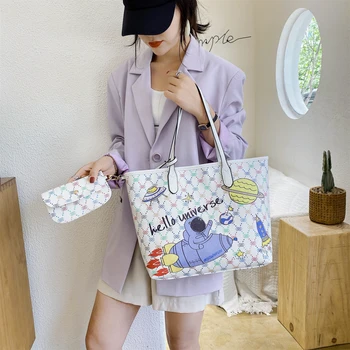 

2020 Leather tooth bag new fashion portable tote bag large capacity women shopping bag fashion basket bag tote bag