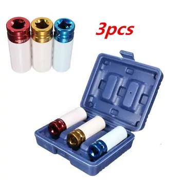 

3pcs Impact Protection Insert Wrench Nut Wheel Car Repair Tool Box Alloy Wheel Nut Color Sleeve 17mm / 19mm / 21mm Auto Repair