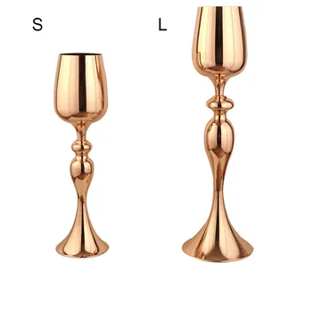 

47/58cm Golden Mermaid Horn Candlestick Home Decoration Wedding Road Main Table Vase Iron Craft Candle Holder