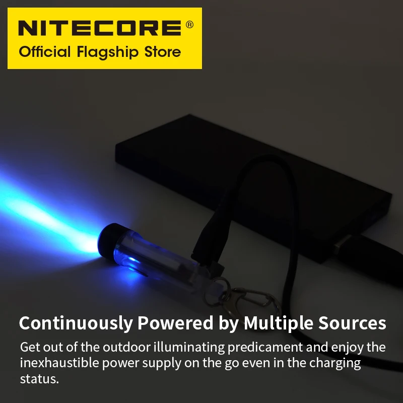 NITECORE TIKI UV Mini Keychain Light EDC 1000mw UV Light White Warning Flashing USB Rechargeable LED Flashlight With Battery