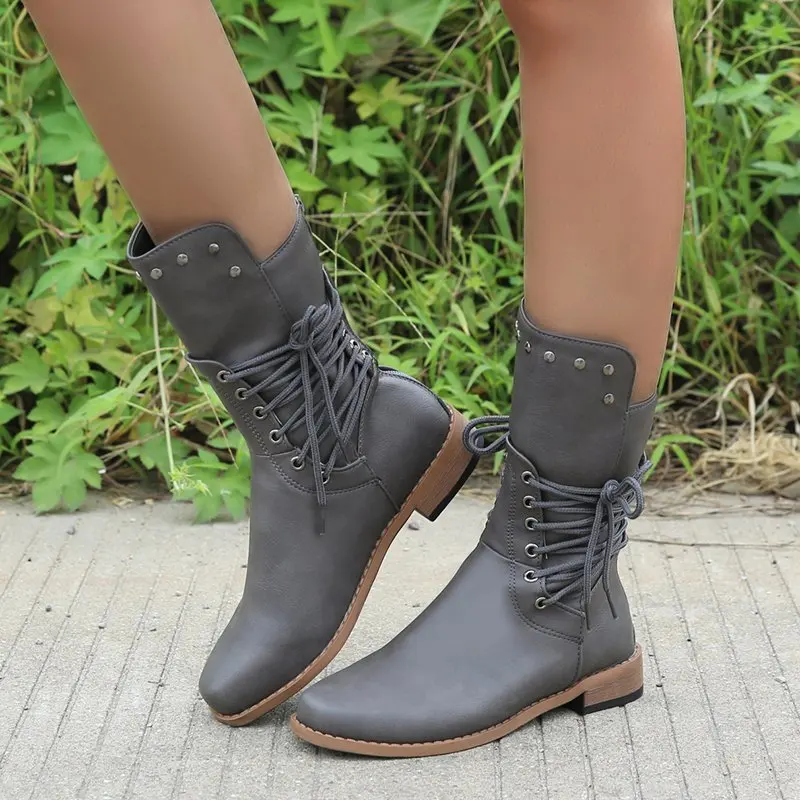 Women Boots Classics Style Plus Size Western Boots Woman Shoes High Quality Motorcycle Riding Equestrian Boots Ladies Promotion