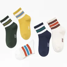 

striped Basketball socks men calcetines mujer women chaussettes couple socken sokken korean style harajuku white sock cotton