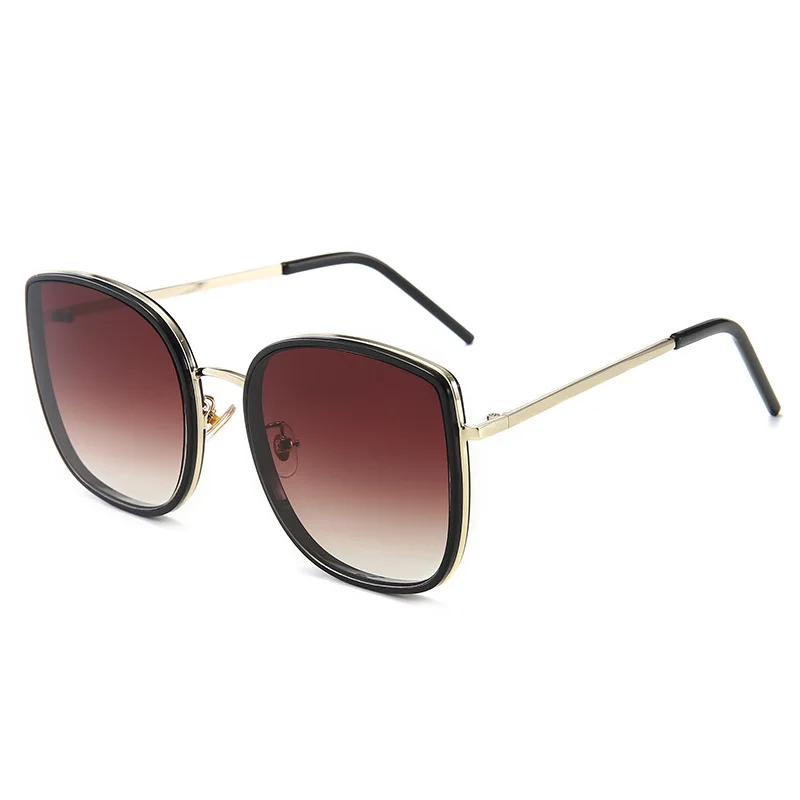 Роскошные брендовые дизайнерские солнцезащитные очки кошачий глаз женские Ретро Металлические очки с отражающими стеклами женское зеркало Ретро Oculos De Sol Gafas - Цвет линз: Tan