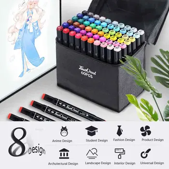 

Art markers sets 30/40/60/80 Colors Interior design sketch manga Alcohol Marker Pen For Drawing