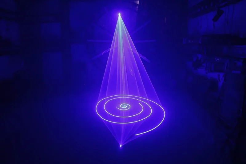 100-240V 1.5W Full Blue Laser Light DMX-512 Signal Control Sound Anto Master-Slave Made Stage Light Bars Disco Light Showing (9)