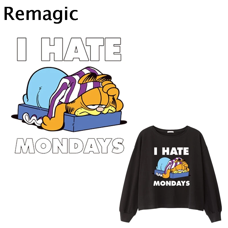 Garfield Кот мультфильм забавная пара железа на Теплообменной печати патчи Стикер