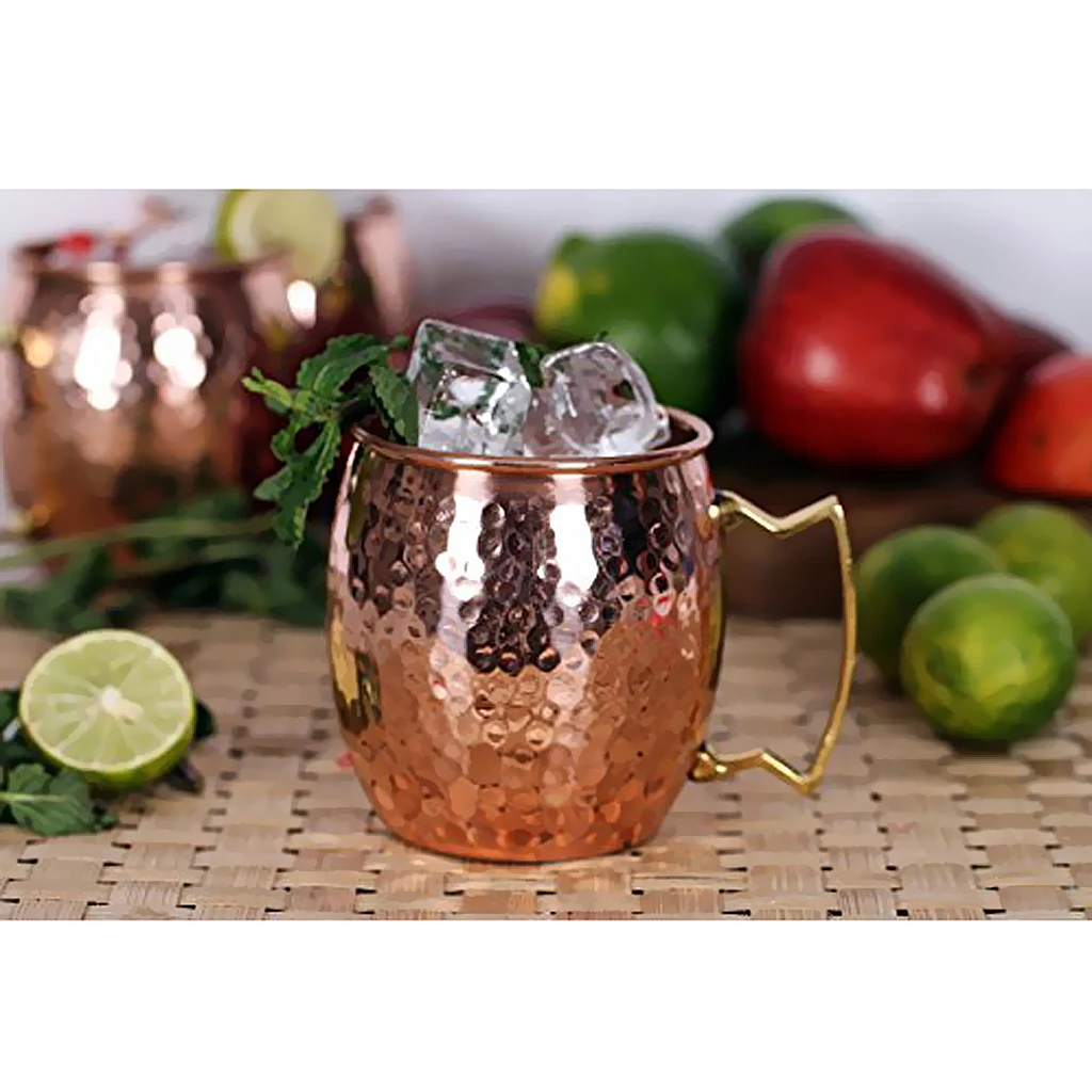 STAINLESS STEEL WITH COPPER PLATED MOSCOW MULE CUP MUG Hammered 5 Types