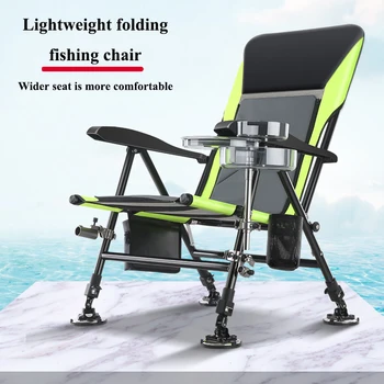 

European Fishing Chair Thickened Foldable Portable All-Terrain ArmStool Can Sit and Lie Lightweight 5.7kg Outdoor Fishing Chairs