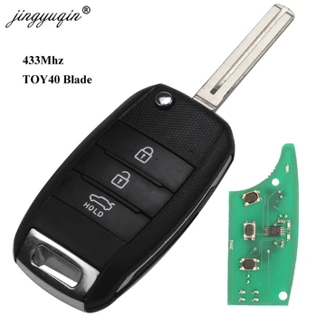 Keyforkess 3 pulsanti telecomando Flip Car Key 433MHZ ID46 ID70 Chip per Kia K3 Sorento Sportage 2013 2014 2015 Fob senza chiave - Jingyuqin 3 pulsanti telecomando Flip Car Key 433MHZ ID46 ID70 Chip per Kia K3 Sorento