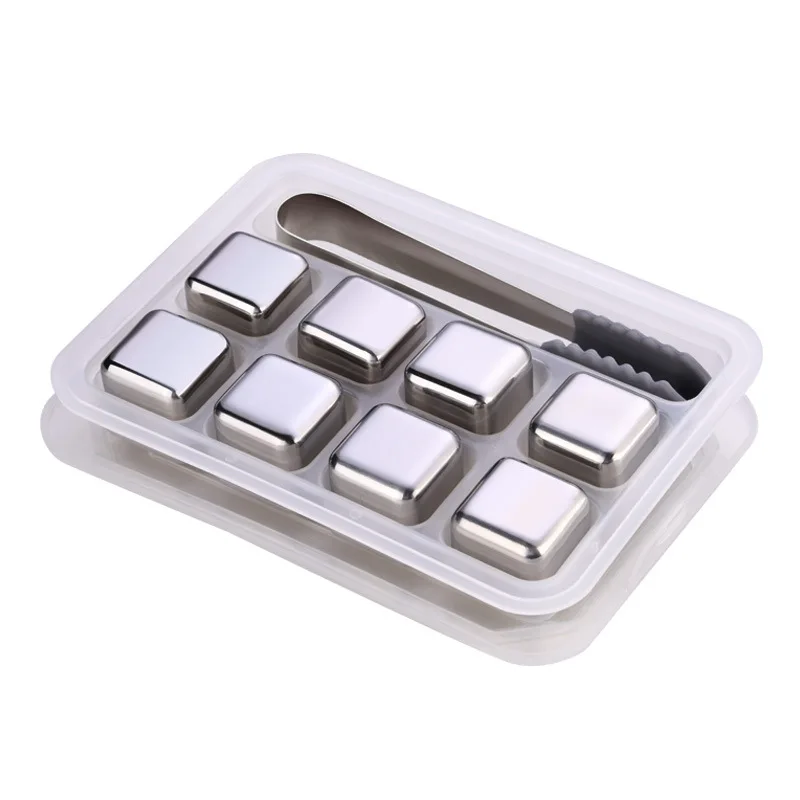 Wine Whiskey Stones Chiller Ice Stone 304 Stainless Steel Ice Cubes