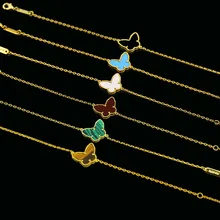 Фирменные украшения, модные женские аксессуары, очаровательные браслеты с бабочками