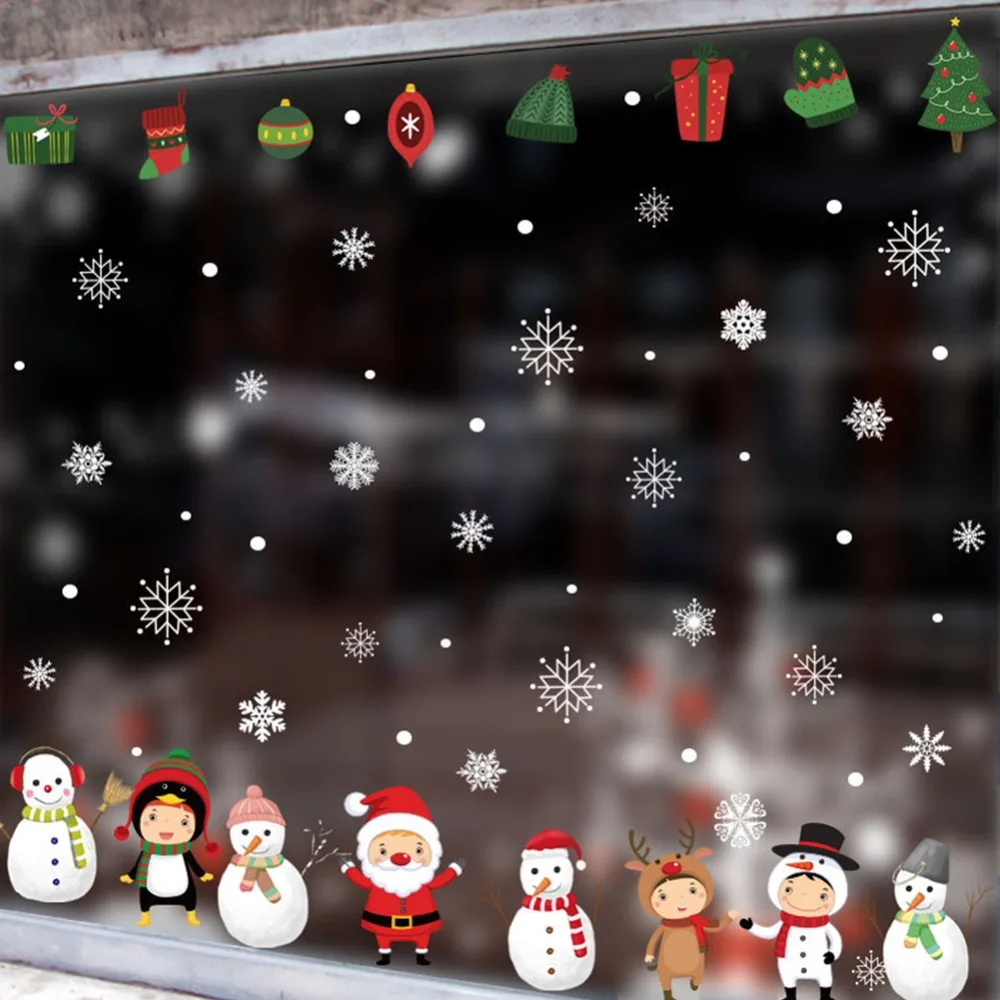 Christmas Decoration For Windows Stickers Merry Christmas Wall Sticker Household Removable Glass Window Wall Sticker New Years