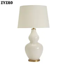 Американская Ретро Керамическая Настольная Европейская лампа Искусство Белая Гостиная спальня настольная современная лампа простая домашняя декорация светильники