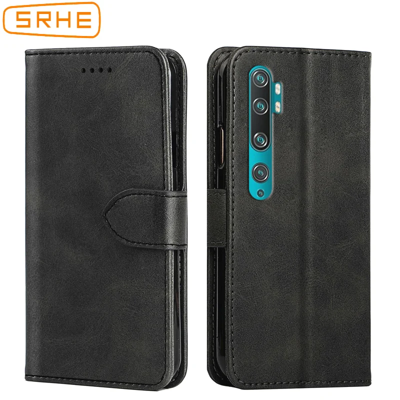 SRHE чехол для Xiaomi mi Note 10 Pro Чехол книжка кожаный мягкий силиконовый Магнитный