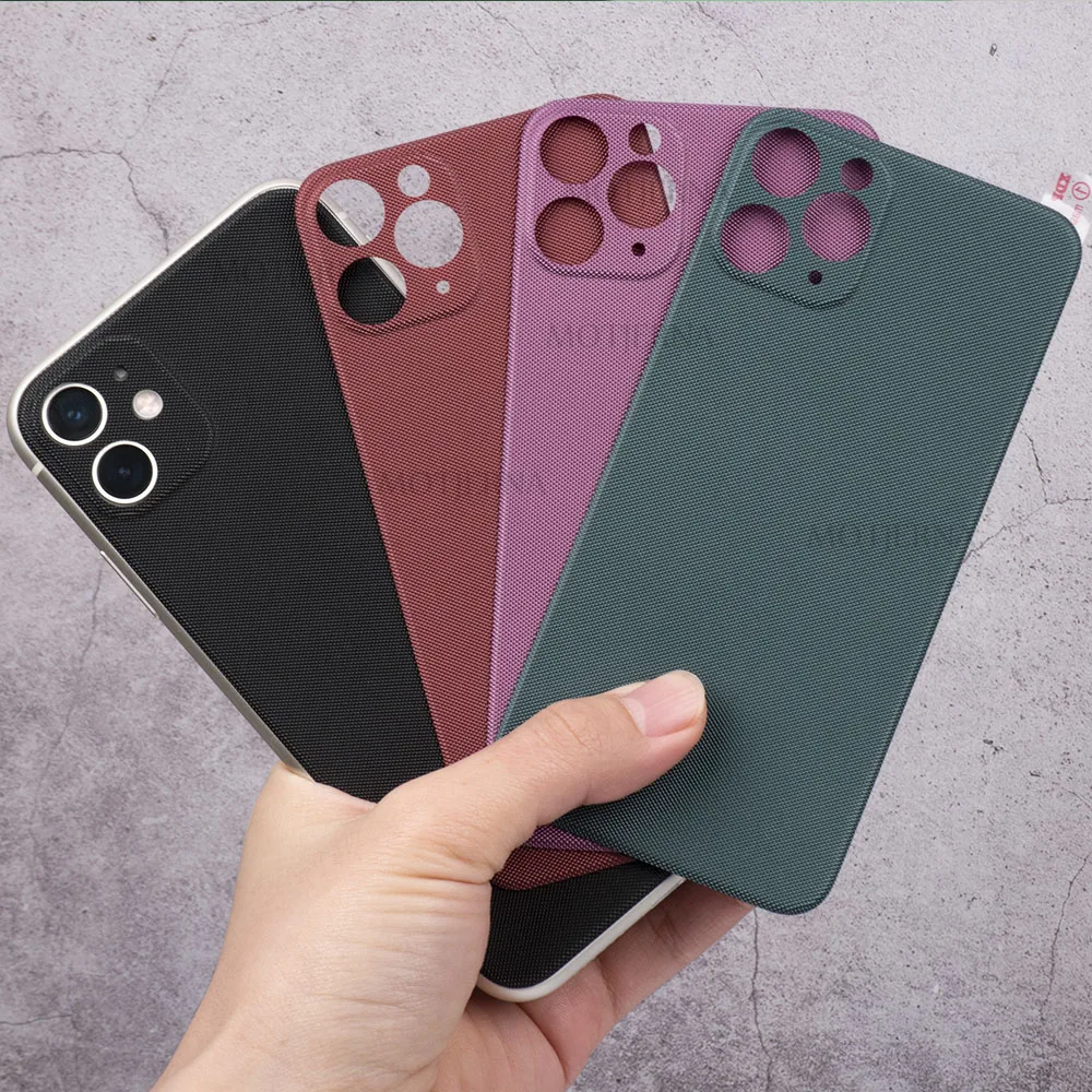 

Soft Cloth Texture Phone Film For iPhone 11 Pro Max Back Cover Case For iPhone 11 Matte Color Retro Vintage Protective Case Capa