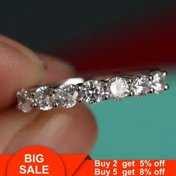 

Valuable Eternity Band Promise ring 925 Sterling silver AAAAA cz Engagement Wedding Rings for women Men Statement Jewelry