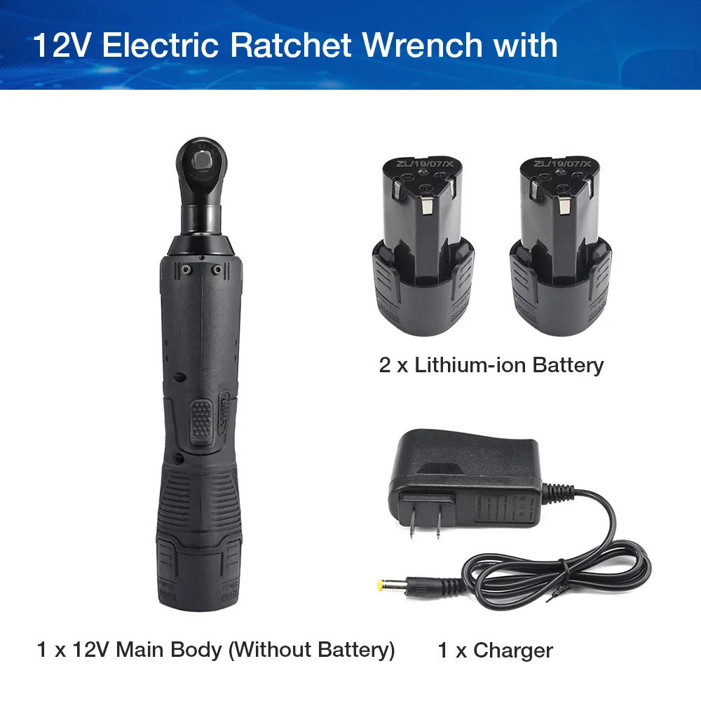 12V 3/8 ''12 V 18V 28V 2 литий-ионный аккумулятор электрический ключ с трещоткой перезаряжаемый Электрический беспроводной прямоугольный ключ для автомобиля - Цвет: 12V