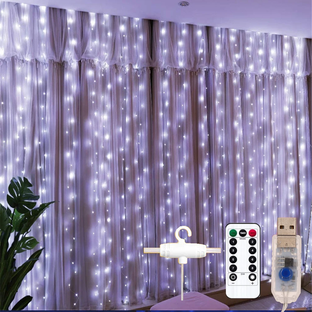 Decorative Curtains Christmas Decoration Garland Led Festoon Curtain