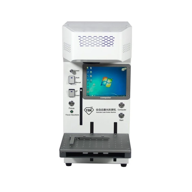 TBK 958A auto LCD Fiber Laser Repair Machine For IPhoneX XS Max 8 8+Back Cover Glass Frame Separating engraving machine Built-in
