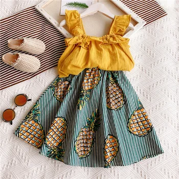 

Girls Clothes Set 2020 Summer Fashion Kids Clothes Tops+Dress 2Pcs Outfits For Girls Suit Toddler Girl Clothes Children Clothing