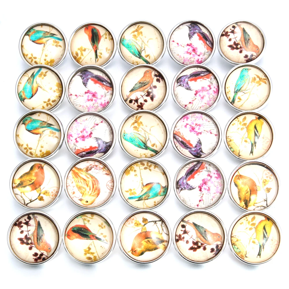 Bracelet Jewelry Interchangeable Snap Jewelry Glass 18mm 10pcs/lot For Snaps Bracelet