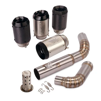 Slip On Motorcycle Exhaust Middle Link Pipe And 60mm Muffler Exhaust System Modified For Super Duke R 2014-2016