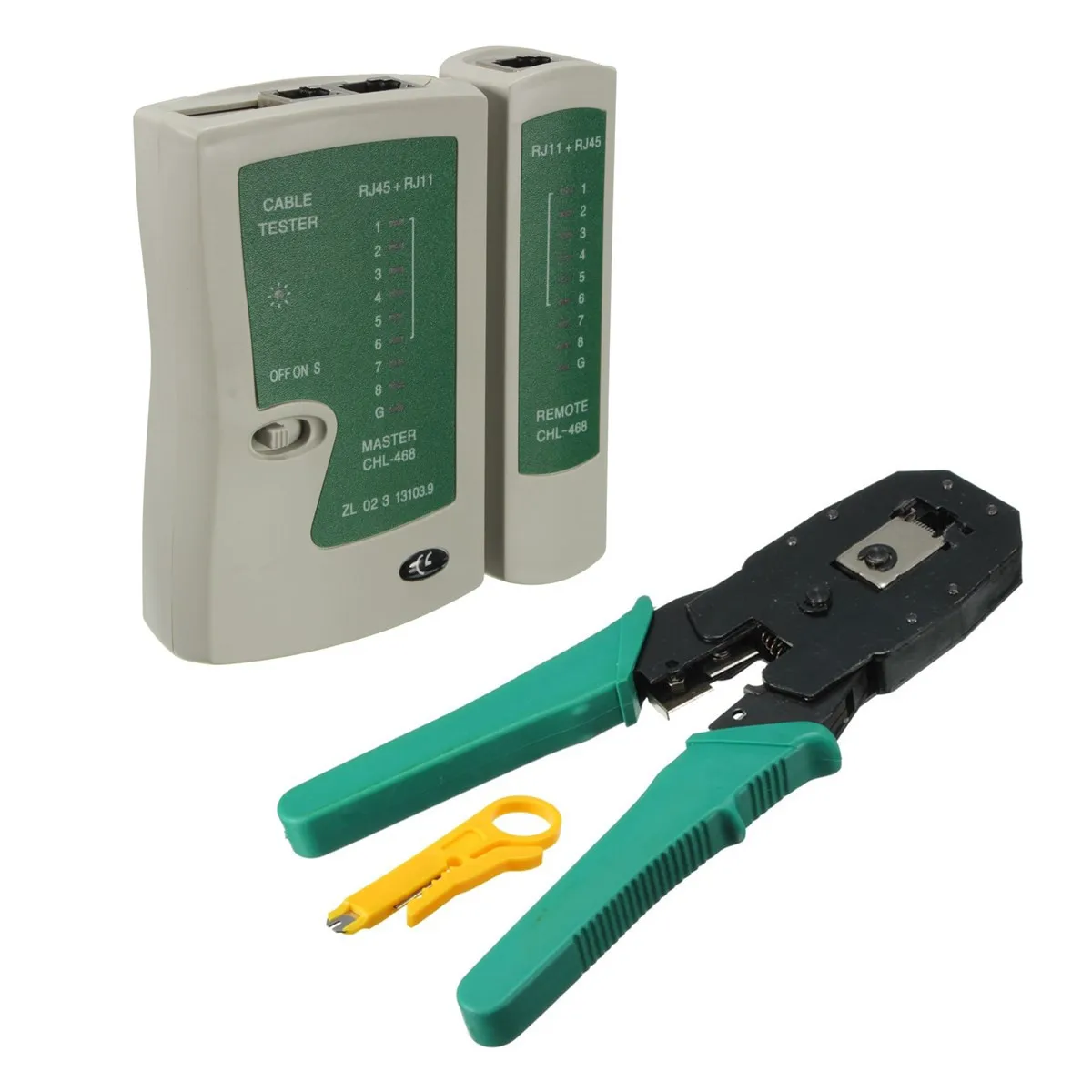 

Doersupp 1PC Cable Crimper RJ45 RJ11 RJ12 CAT5 LAN Network Tool Kit Cable Tester Stripper Crimper Plier DC 9V Magnatic Steel