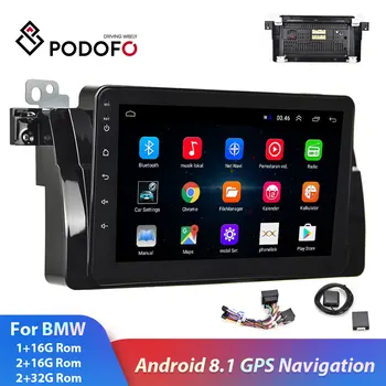 

Podofo 2din Car Radio 8" Android 2+32G GPS Navigation Wifi Bluetooth autoradio Car Multimedia Player For BMW E46 Car Stereo